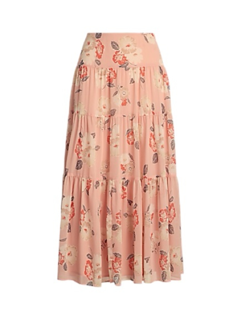 Floral Crinkle Georgette Tiered Skirt